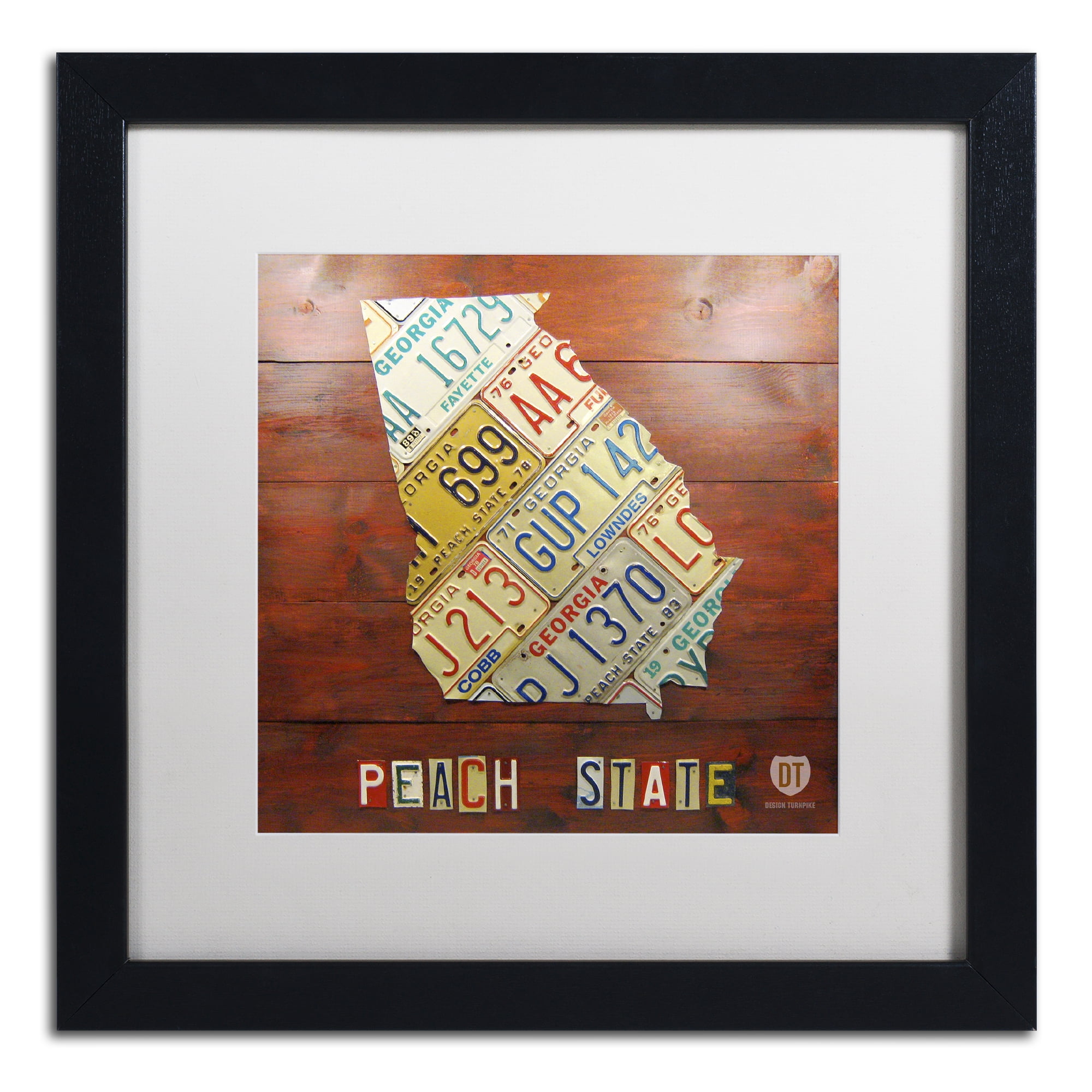 Trademark Fine Art 'Georgia Map' Canvas Art by Design Turnpike, White Matte, Black Frame