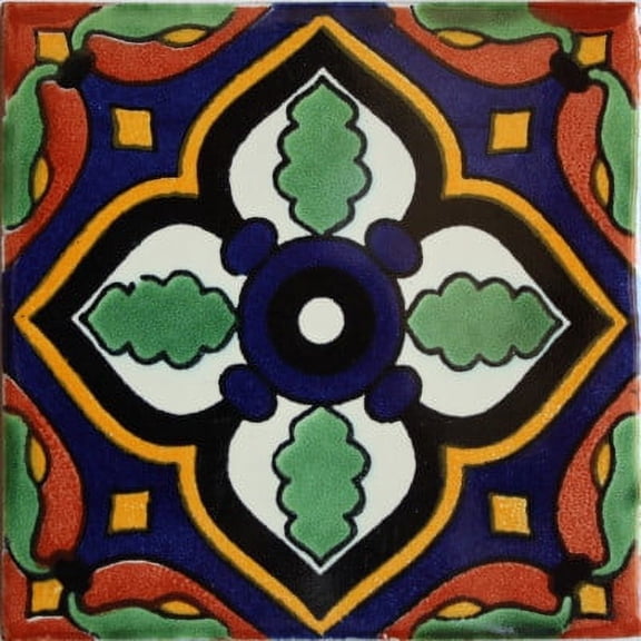 2x2 Sassari Talavera Mexican Tile, Set of 36 pcs