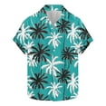 thumbnail image 2 of Men's Hawaiian Shirt Short Sleeve Tropical Vacation Button Down Summer Tropical Beach Floral Palm Shirts Hawaii Party S-5XL, 2 of 4