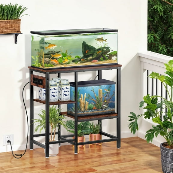 Wubio 39 Gallon Aquarium Stand with Power Outlets Fish Tank Stand 330 LBS Capacity