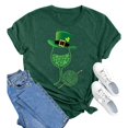 thumbnail image 2 of Prolriy T-Shirt de la Saint-Patrick pour Femmes, Imprimé Verre de Vin, Col Rond, Manches Courtes, T-Shirt pour Femmes, Hauts Verts TTTG, 2 of 4