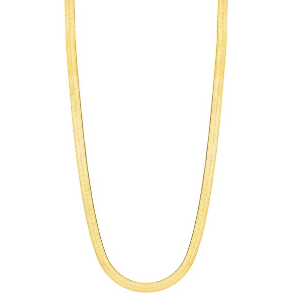 Floreo 10k Yellow Gold 8mm Super Flexible Silky Herringbone Chain Necklace