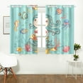 thumbnail image 2 of MKHERT Mermaid Window Curtain Kitchen Curtains Window Treatments 26x39 inch,Set of 2, 2 of 3