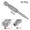thumbnail image 2 of 10pcs 1/4" Hex Shank T10 Magnetic Security Torx Screwdriver Bits 50mm Length, 2 of 5
