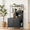 Black, variant on Cozy Castle Cat Litter Box Enclosure - 57'' Wooden Furniture with Large Cabinet, Shelves & 4 S-Hooks, Hidden Pet Washroom Indoor, Black