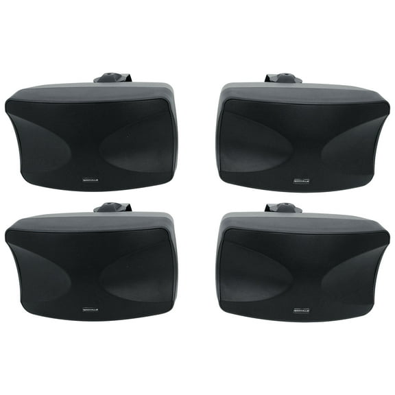 (4) Rockville WET-44 PRO Dual 4" 4-Way Swivel 70V Commercial Speakers in Black