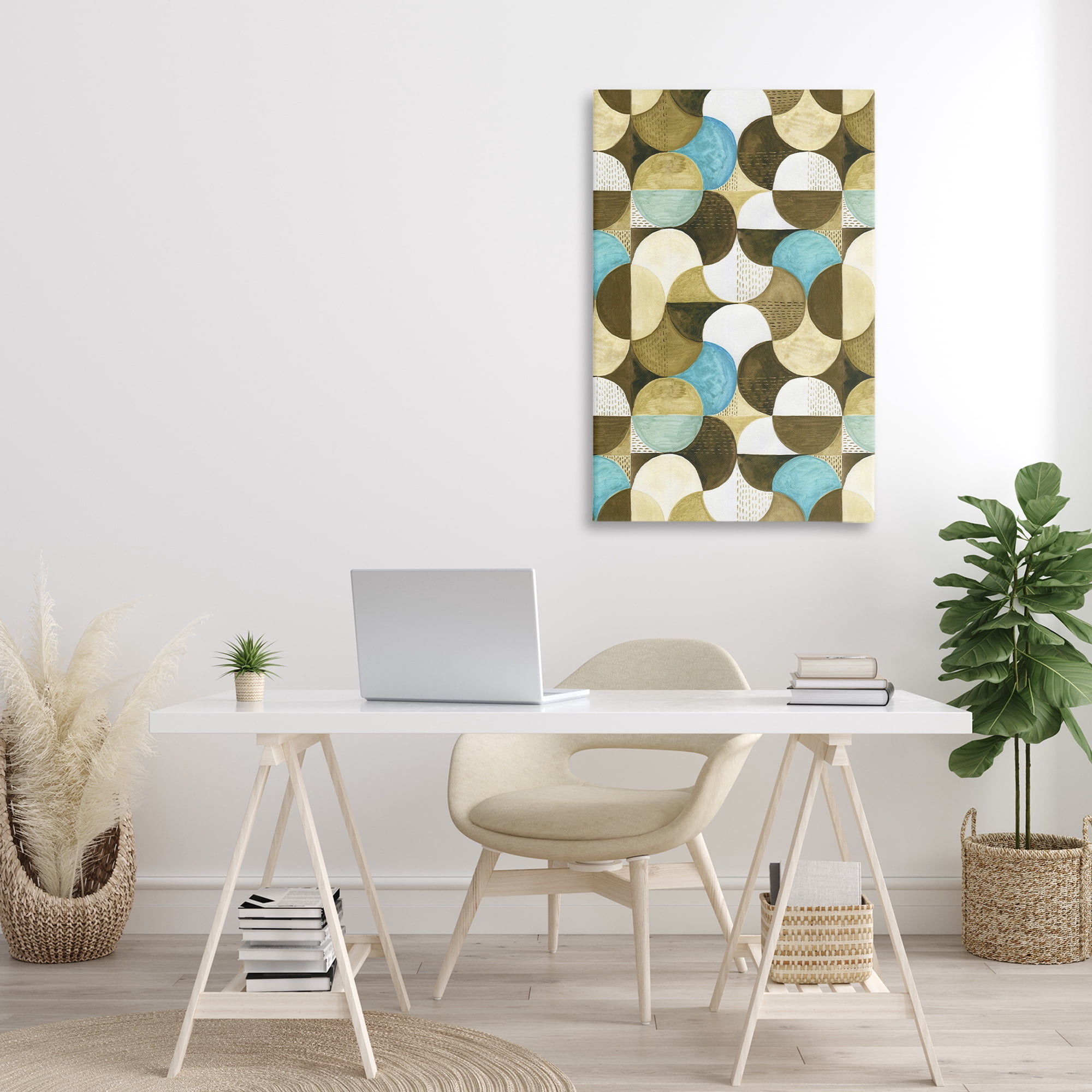 Stupell Industries Boho Circular Pattern Abstract Painting Gallery Wrapped Canvas Art Print Wall Art, 24 x 36