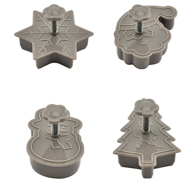 TERGAYEE - Juego de cortadores de galletas navideños, molde para hornear con émbolo 3D, cortadores de galletas navideños para hornear, moldes para galletas navideñas