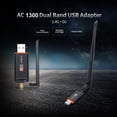 thumbnail image 3 of Adaptador USB de DOBLE BANDA DUAL 1300M 2.4G+5G USB3.0 RECEPTOR WIFI DE TARJETA DE RED INALÁMBRICA EXTERNA, 3 of 7