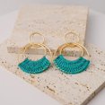 thumbnail image 4 of Raffia Hoop Earrings for Women Girls Fun Boho Summer Beach Earrings Lightweight Handmade Straw Wicker Rattan Dangle Earrings Statement Geometric Round Drop Earrings, 4 of 5
