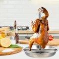 thumbnail image 3 of HAOANStainless Steel Roaster Pan Vertical Roaster Rack Grilled Chicken Rack Tray Chicken Roasting Tray, 3 of 6