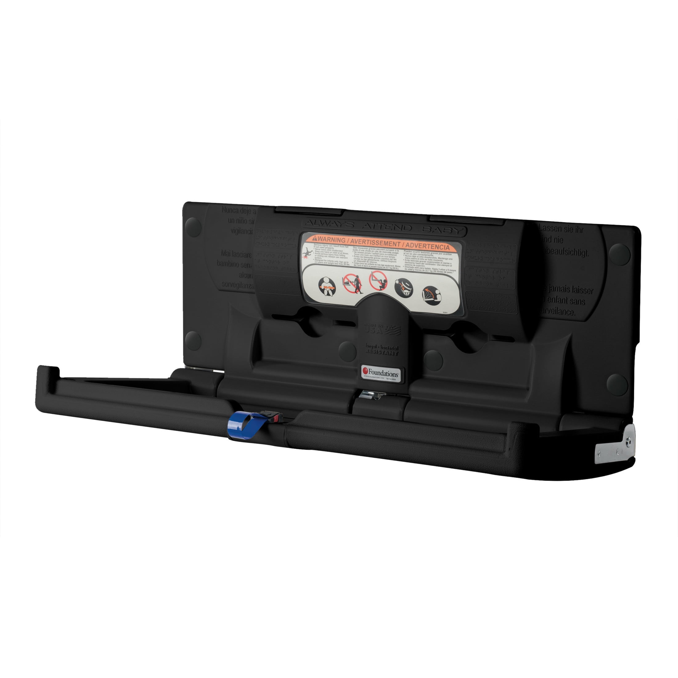 Foundations Classic Horizontal Surface Mount Baby Changing Station, Black (100-EH-02)