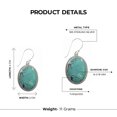 thumbnail image 5 of Tibetan Silver Turquoise Drop Earrings 925 Sterling Silver Handmade Boho Jewelry Gift for Women, 5 of 5