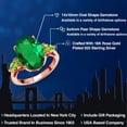 thumbnail image 2 of Gem Stone King 4.83 Ct Oval Green Nano Emerald Green Peridot 18K Rose Gold Plated Silver 3-Stone Engagement Ring, 2 of 6