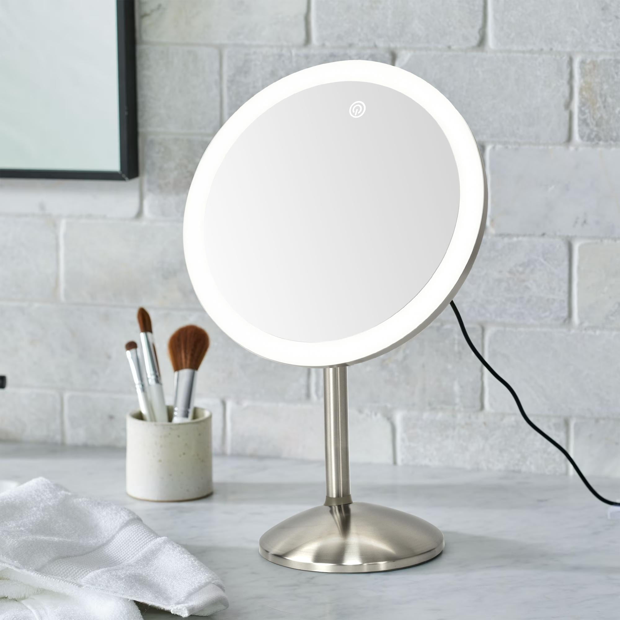 Better Homes & Gardens Satin Nickel LED Standard One-Sided Vanity Mirror