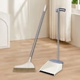 thumbnail image 1 of Juego de escoba y recogedor de acero inoxidable | Juego de escoba antiadherente para cabello con mango extraíble | Limpiador de habitaciones para el hogar, ideal para pisos de madera y baldosas, 1 of 7