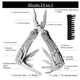 thumbnail image 3 of Alicate Multiherramienta  Bloosom Plegable Cortador Desarmador Pinza Plateado, 3 of 4