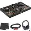 Hercules DJControl Inpulse 200 | Portable USB DJ Controller + Stereo Headphones + TRS Cable + Cloth