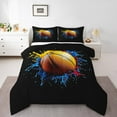 thumbnail image 2 of Erosebridal Teens Ball Sports Bedding Queen Comforter Set, Basketball Lovers Down Comforter, Gaming Badroom Decor, Reversible, 2 of 7
