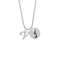 thumbnail image 2 of Delight Jewelry Silvertone Small Gelato Script Initial - V - Silvertone Script Initial Disc - J - Charm Necklace, 20"+3", 2 of 4