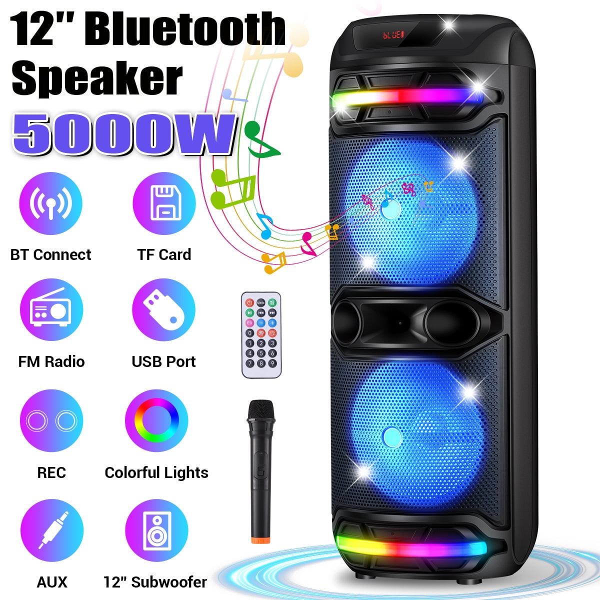 Naxa Electronics NDS-1538 Portable 15-inch Bluetooth Blaze Party