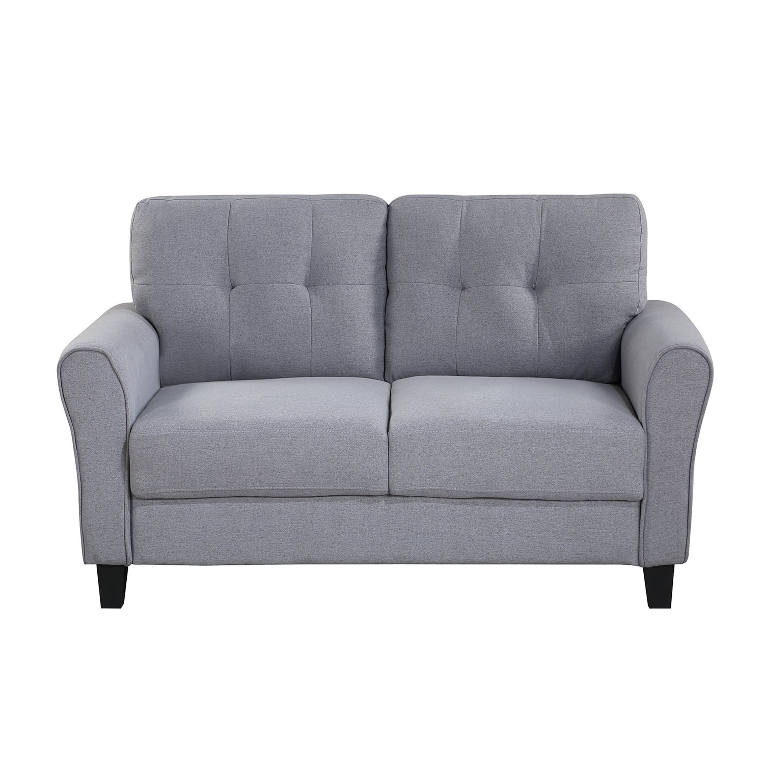 Kadyn 57.5" Modern Living Room Loveseat Sofa, Upholstered Sofa Couch for Home, Linen 2 Seater Sofa for Living Room, Light Grey-Blue