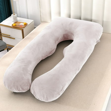 FAMTKT Pregnancy Pillow Cover, U-Shaped Pregnancy Pillow Case, Pregnancy Body Pillowcase Washable Removable Maternity Pillow Cover