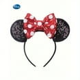 thumbnail image 4 of 1pc Disney Character Minnies Ears Decorative Head Band Glitter Sequin Bowknot Hair Hoop For Women, 4 of 11