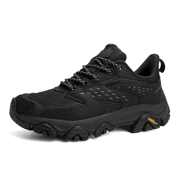 Gexuosn Womens Hiking Boots Comfortable Camping Trekking Non Slip Lightweight Outdoor Breathable Hiking Shoes, Black