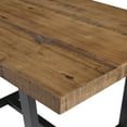 thumbnail image 6 of Walker Edison Rustic Distressed Solid Wood Dining Table, Rustic Oak, 6 of 12