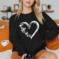 thumbnail image 7 of Generic Women's Casual Heart Printed Drop Shoulder Tops Round Neck Long Sleeve Sweatshirt, 7 of 7