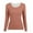 Orange, variant on Thermal Undershirt for Women Long Sleeve Base Layer Tops Plus Size Winter Lined Seamless Stretch Shirts Solid Color Thickened Warm Innerwear Cold Seasons Women's Thermal Underwear