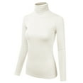 thumbnail image 2 of Doublju Women's Basic Slim Fit Sweater Long Sleeve Turtleneck T-Shirt Top Pullover, 2 of 4