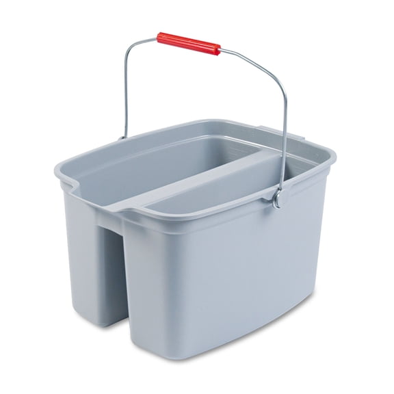 Rubbermaid 19 Quart Double Utility Pail, 18 X 14 1/2 X 10, Gray Plastic