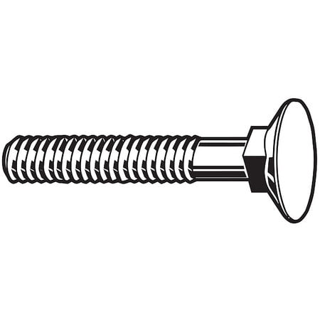 1//2-13X2 Grade 5 Plow Bolt with Number 3 Head Zinc