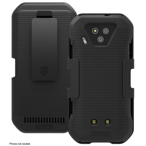 Wireless ProTech Shell Case and Holster Combo for Kyocera DuraForce Ultra 5G E7110. Slim Protective Hard Shell Case with Heavy-Duty Belt Clip Holster