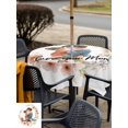 thumbnail image 5 of Outdoor Tablecloth with Umbrella Hole for Patio/Picnic/Party/Camping, Mother's Day Waterproof Table Cloth Square Cover Washable, Love You Mom Watercolor Orange Flowers (60"x 60"), 5 of 9