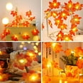 thumbnail image 5 of Bexikou 2 Pack 5.6ft 30 LED Maple Leaf Garland String Lights,Artificial Fall Leaves Vine Decorations,Fake Plant Garland,Party Decor LED Lights for Home Garden Wall Doorway Fireplace Backdrop, 5 of 8