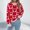 Red, variant on Uaswgudfs Women's Autumn/Winter Crew Neck Sweater: Heart Check Motifs & Ribbed Cuffs, Thick Knit Oversized