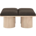 thumbnail image 3 of Meridian Furniture Pavilion Brown Boucle Fabric Bench, 3 of 8