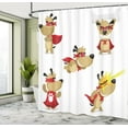 thumbnail image 5 of Ambesonne Animal Shower Curtain, Superhero Puppy with Paw, 69"Wx84"L, Red Cream White, 5 of 5