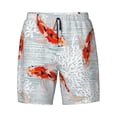 thumbnail image 4 of Lsque Mens Swim Trunks Koi Fish Corals,Spring Summer Pattern - Bathing Suit Compression Liner - Beach Swim Shorts Swimwear - (S-3XL) - Stretch Quick Dry -Large, 4 of 9