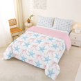 thumbnail image 2 of jejeloiu Watercolor Starfish Bow Full Size Comforter Sets For Girls,Girly Ocean Accent Bedding Comforter Set,Light Blue,Pink Reversible,3pcs,1 Comforter and 2 Pillowcases, 2 of 7