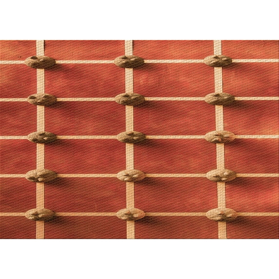 Ahgly Company Machine Washable Indoor Rectangle Transitional Bright Orange Area Rugs, 8' x 10'