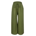 thumbnail image 5 of ORQ Casual Thin Summer Elastic Waist Cotton Linen Plain Women Trousers, 5 of 8