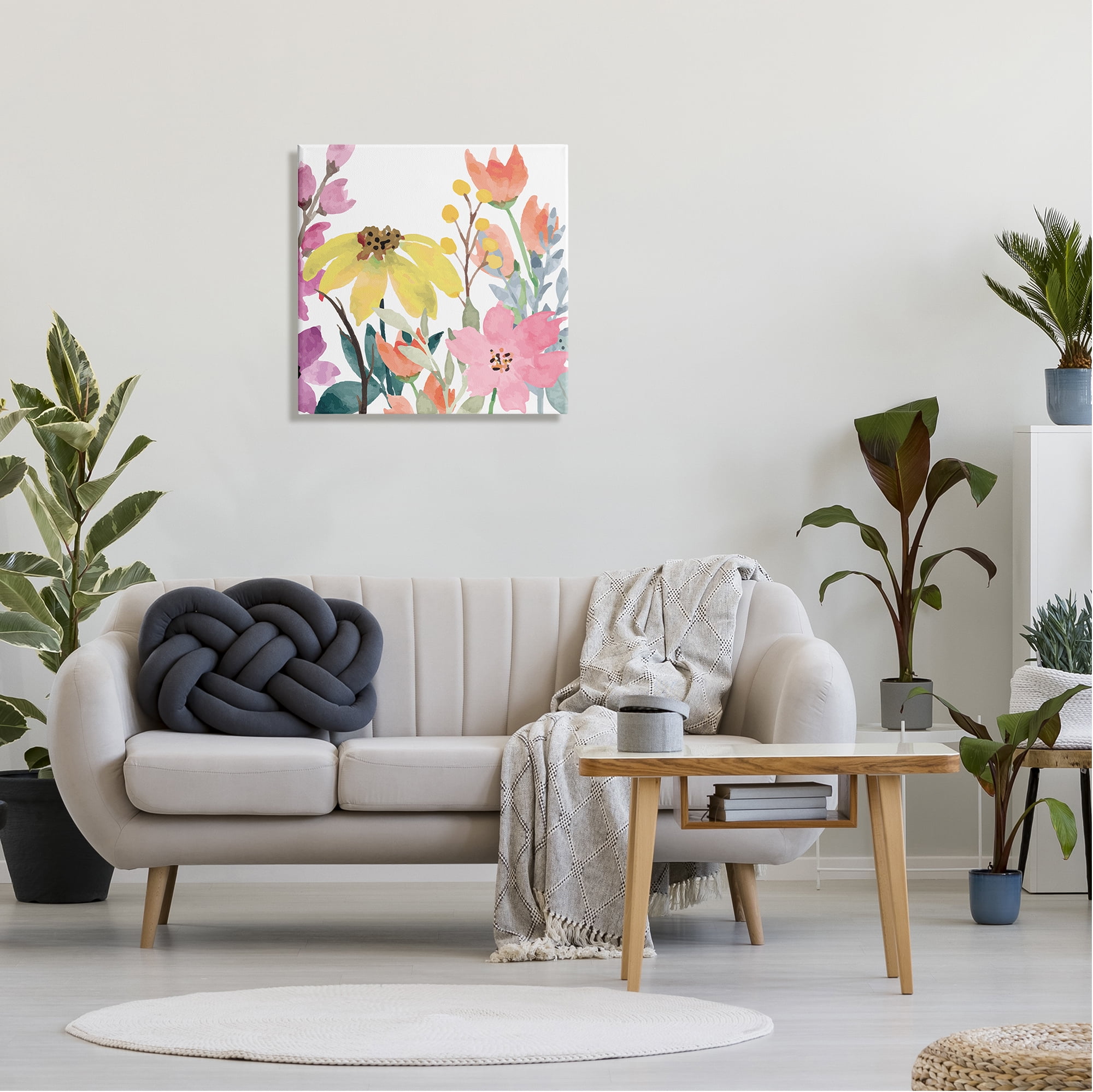 Stupell Industries Soft Floral Garden Botanical & Floral Painting Gallery Wrapped Canvas Art Print Wall Art, 24 x 24