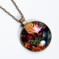 thumbnail image 2 of Tropical Leaves Necklace Personalized Custom Photo Round Pendant Adjustable Stainless Steel Necklaces with Gift Box for Men Women Mothers Valentine's Jewelry Gift, 2 of 6