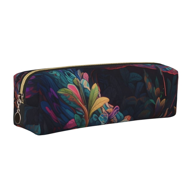 Fotbe Colorful Patterned Snake Estuche para Lápices de Cuero con Estampado, Estuche con Cremallera Resistente, Organizador Compacto y Elegante para Papelería