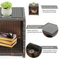 thumbnail image 4 of Gymax 3PCS Rattan Patio Conversation Furniture Set Yard Outdoor w/ Grey Cushions, 4 of 9