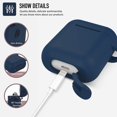 thumbnail image 3 of Coffea Protective Silicone Case with Keychain for AirPods 1 & 2 (Front LED Not Visible) (Navy Blue), 3 of 7